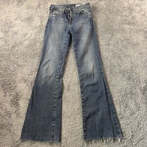 AG Womens The Angel Bootcut Jeans 26x32 Blue Raw Hem Stretch Denim